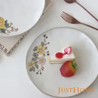 在飛比找momo購物網優惠-【Just Home】芸語手繪浮雕花卉陶瓷7吋餐盤/點心盤/