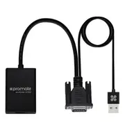 Promate PROLINK-V2H.BLK VGA (Male) to HDMI (Female) Display Adaptor Kit [PROLINK-V2H.BLK]