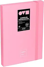 Grafoplas Project Folder 3cm Spine Hard Cover PolyFoam Durable and Ultralight Pink Minimalist Collection Perfect for School Documents