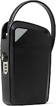SAFEGO Portable Indoor/Outdoor Lock Box Safe with Key and Combination Access (Compact, Black)