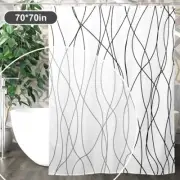 Shower Curtain Set with 12 Hooks Waterproof Quick-Drying Polyester bb[