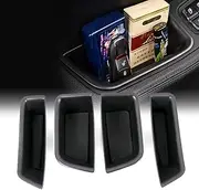 RYANSTAR RACING 4PCS Interior Car Side Door Storage Box Compatible with 2015-2022 Porsche Macan Pallets Car Door Tray Organizer Handle Pocket Armrest Phone Container Accessories Black