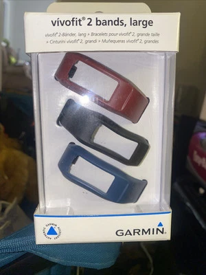 New Garmin Vivofit 2 Wrist Bands 3 Piece Burgundy/Slate/Navy