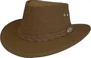 [Aussie Chiller] Perforated Bushie SOAK ME! Golf Hats (Camel, X-Large)