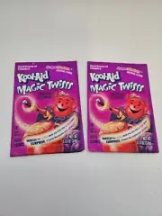 2 Packs RARE Vintage KOOL-AID Package Pouch Unopened Magic Twists Grape Illusion