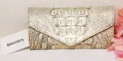 NWT BRAHMIN VERONICA HOLOGRAM Melbourne GENUINE LEATHER ENVELOPE TRI FOLD WALLET