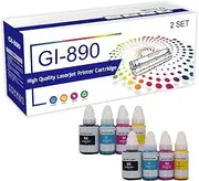 Compatible GI-890 890 GI890 Refill Ink (135ml/70ml) Replacement for Canon G1800 G2800 G3800 G1810 G2810 G3810 Printer, High Yield Refill Ink Bottles,4 Color-2 Set