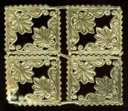 Scrap Die cut German Dresden Gold Foil Paper Decorative Corners Victorian Crafts