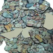 Square Diamond Sequin 1.5" Brown Stone Rocks Pebbles Gravel Gold Metallic