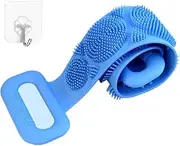 HCN7 Silicone Bath Body Brush – Exfoliating Silicone Body Scrubber with Soft Tips – Silicone Shower Scrubber for Your Back – Ergonomic Silicone Loofah for Women and Men – Silicon Back Scrubbers - Blue