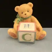 Cherished Teddies Bear With ABC "C" Letter Block 158488C 1995 - No Box