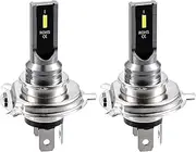 X AUTOHAUX H4 Fog Lights Bulbs Headlight Bulb 80W Power 2 LED CSP Chips Auto LED Car Driving Running Lamp Bright Waterproof Aluminum White (Set of 2)