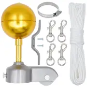 Flag Kit - 50ft Flag Rope + Replacement Pole Topper & Hardware