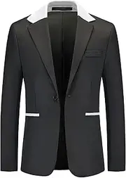 [Aosufei] Men's Tuxedo Jacket Fashion Wedding Blazer One Button Dress Suit Lightweight Tuxedo for Dinner,Prom,Party