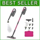 Versatile Dual-Rod Steam Mop with Handheld Steamer & Multi-Purpose Accessories