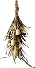 Christmas Bells Wreath Sign, Retro Brass Bell Christmas Doll Wreath, Artificial Green Leaves Bells Decorations Christmas Garland Ornament For Home Front Door