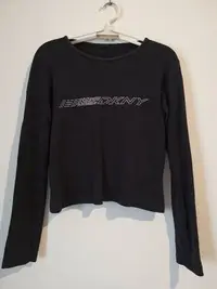 在飛比找Yahoo!奇摩拍賣優惠-DKNY 黑色長袖亮字T恤