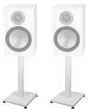 White 21” Steel Stands For Monitor Audio Silver 100 Bookshelf Speakers