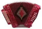 Rossetti 3112 GCF Sol 31 Button Diatonic Accordion - Red w/ Straps, Hard Case