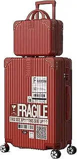 [generic] Carry On Luggage Suitcase with Wheels 2-Piece Luggage Sets 20" Carry-On and 14" Small Bag Lightweight Carrying Bag, Red, Hardside Spinner Luggage