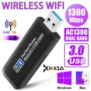 5GHz Adapter Laptop Wireless AC1300 PC 3.0 USB Bluetooth Dual Band WiFi 802.11ac