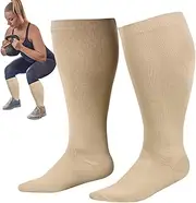 [Generic] Plus Size Compression Socks - High Compression Stockings | Plus Size Compression Socks Extra Wide Calf Compression Socks for Swelling for Women Men