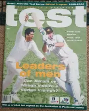 1999 - 2000 Test Cricket Program - Steve Waugh - Wasim Akram