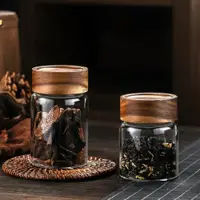 在飛比找ETMall東森購物網優惠-便攜迷你小號玻璃茶葉罐密封茶罐空罐隨身儲存罐收納盒茶葉盒空盒