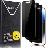 Didisky [3 Pack] Privacy Tempered Glass Screen Protector for iPhone 14 Pro Max 6.7'', Anti-Spy, Easy to Install, 9H Hardness, No Bubbles, High Definition, Case Friendly