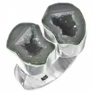 925 Sterling Silver Mexican Tabasco Geode Druzy Pair Sterling Sz 6 Ring