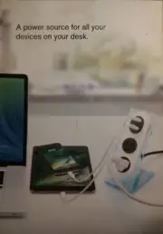 Desktop Surge Protector with 2 USB charging ports and 2 power outlets