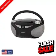 Lightweight Bluetooth CD Boombox with Top-Loading Player & LED Display - Black