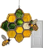 Honeycomb Sun Catcher | Acrylic Bee Home Decor - Nature-Inspired Honeycomb Pendant, Sun Catcher for Kitchen Garden Balcony Kids Room