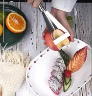 LeoLeoii Household Stainless Steel Fruit Carving Knife, Shaper, Triangular Stripe Carving Knife, Cucumber Dish Pattern Chopper