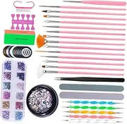 AUTSUPPL 1 Set Nail Art Pen Nail Art Crystals Pen Kit Nail Polish Kits Nail Manicure Kit Para Uñas Professional Nail File Nail Art Tools Nail Art Design Kit Nail Art Supplies Nail Art Kit