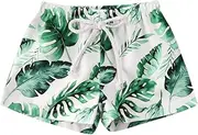 [BULINGNA] Toddler Baby Boys Swim Shorts Coconut Tree and Leaves Print Swimming Trunk Kids Boy Waves Swimwear
