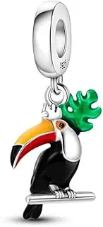 [Generic] M&S Toucan Charm Bird Animal Pet Lover Charm Bead Pendant, 925 Sterling Silver Dangle Charm, Compatible With Pandora & European Bracelet �, Metal