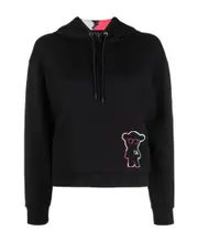 logo-patch hoodie S,M Black
