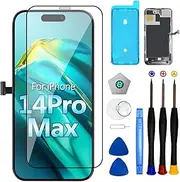 iPhone 14 Pro Max Screen Replacement, 6.7'' LCD Display and Touch Digitizer Full Assembly with Repair Tool Kits, 120Hz Promotion, Screen Protector (for A2651, A2893, A2896, A2895, A2894)