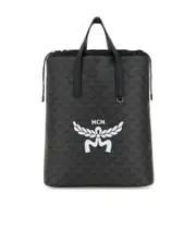 MCM Medium Himmel Lauretos Logo Printed Backpack One size Black