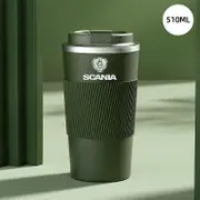 510ML Stainless Steel Mug Travel Coffee Mug for Scania K250 K280 K310 K320 K490 SERIE G P S SerieX Car Thermos Mug Kettles green