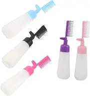 SAFIGLE 5pcs Hair Dye Applicator Bottle Portable Hair Oil Dispenser with Comb Multiuse Scalp Applicator for Effortless Dyeing and Washing