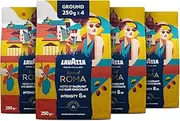 Lavazza, Tales of Italy Eternal Roma, 1 Kg, Ground Coffee, Ideal for Moka Pot, with Notes of Hazelnut & Dark Chocolate, Arabica & Robusta, Intensity 8/10, Medium Roasting, Roasted in Australia, 4x250g