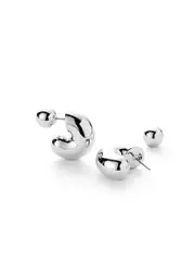 Jenny Bird Tome Medium Silver-dipped Hoop Earrings - One Size One Size