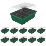 120-Cell Seed Starter Tray Kits with Dome and Green Base 10-Pack