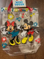 NEW - Vintage Mickey & Minnie Mini Totes Bag, Disney & Friends, Clear Monogram