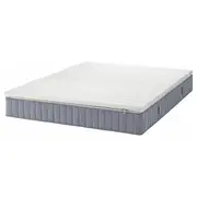 VALEVÅG mattress and mattress pad, firm light blue/Nisseholm white, Double