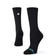 Stance Women Black Crew Nylon InfiKnit Taking Strides Performance Socks S 5-7.5