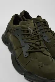 Karst Green nubuck and textile sneakers for women