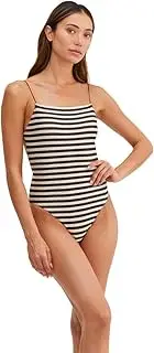 [Gottex] Au Naturel Golden Hour Women’s Black and Ivory Stripe Texture Lurex Triangle Wide Band Bikini Bra - Swim Essential